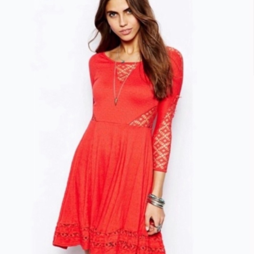 Free People Red Cutout Dress